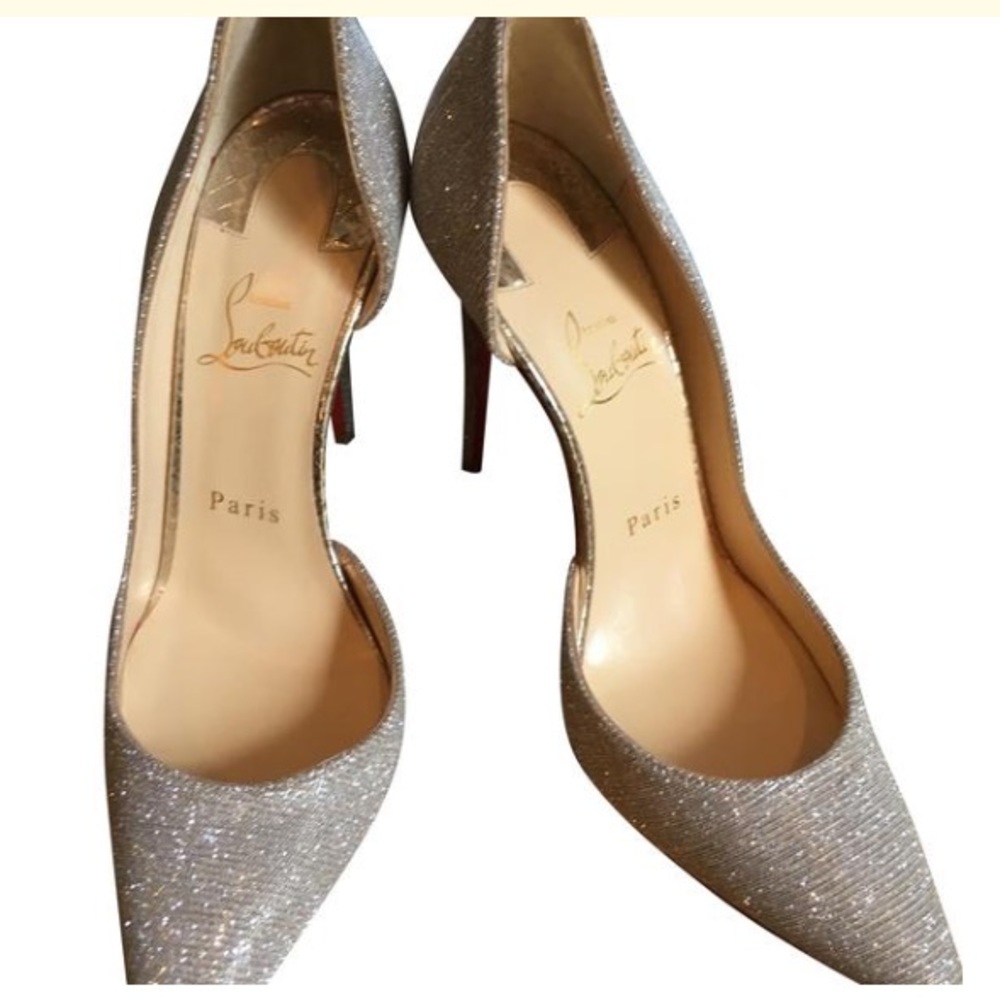 Christian Louboutin Iriza 100 Glitter Gold/Silver